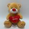 20 Cm은 발렌타인 데이 동안 호화로운 곰 W/ 붉은 심장 장난감 귀여운 호화로운 항목을 노랗게 합니다