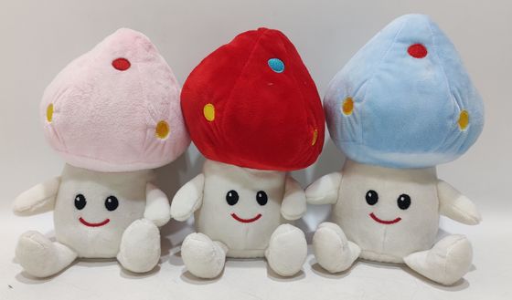 세 가지 컬러 레코드 이동 버섯 왼쪽과 오른쪽 전기 더미 장난감 부드러운 위안 인형