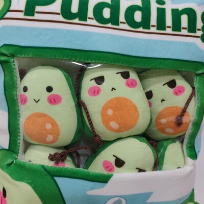 귀여운 아보카도 속이 들어간 투명 PVC 아보카도 푸딩 베개