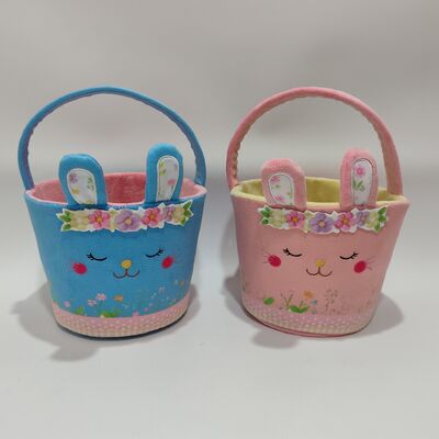 2색 이스터 래니 바구니 플러시 장난감 부드럽고 다채로운 휴가 선물 컬렉션