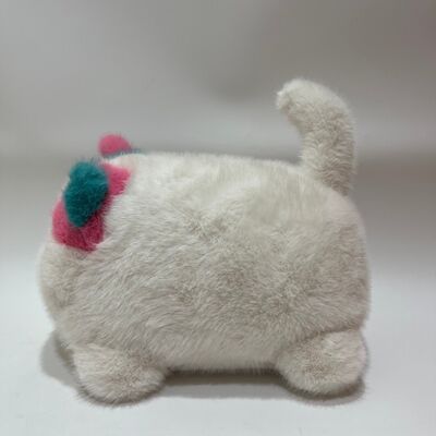 깜빡이는 야옹거리는 복슬복슬한 고양이 봉제 인형 귀여운 야옹거리는 인터랙티브 새끼 고양이 핑크 청록색 장모 스트레스 해소 동반자