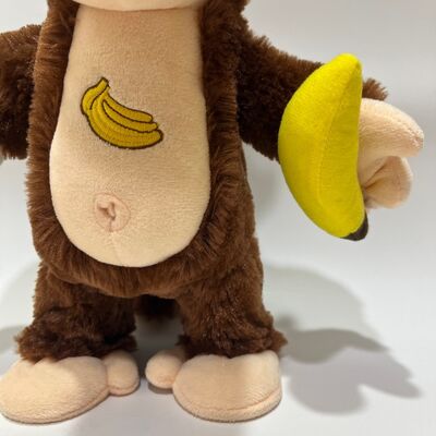 인터랙티브 바나나 훔치는 원숭이 봉제 인형 감정 반응 고릴라 인형 재미있는 선물