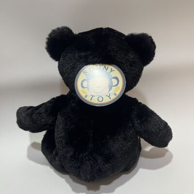 Heated Black Bear Plush Toy Orange Black Warming Doll Heatable Hand Warmer Bed Warmer Winter Gift