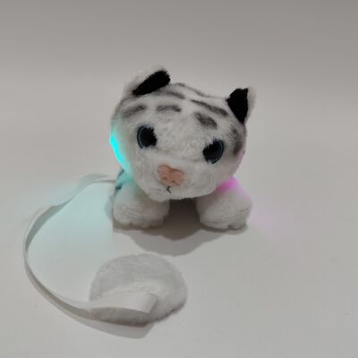 빛나는 기능이 있는 마그네틱 라이트업 화이트 타이거 숄더 플러시 토이