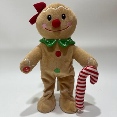 노래하고 춤추는 크리스마스 진저브레드 봉제 인형 (음악 포함)